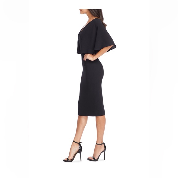 🆕 NWT Dress the Population Louisa Flutter Sleeve Dress - Picture 7 of 7